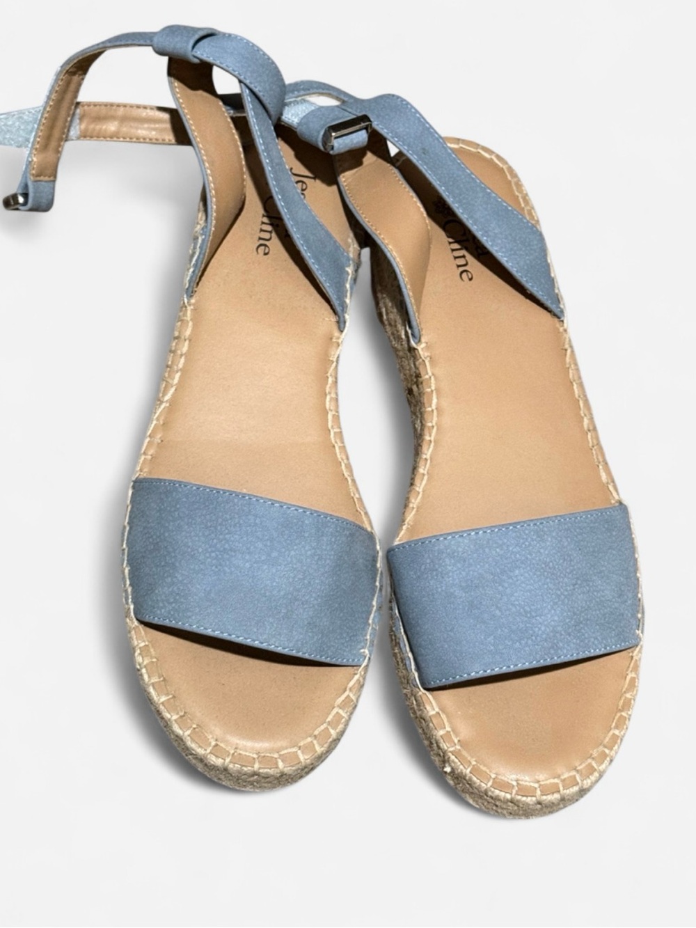 Blue Women’s Espadrille Sandals with Ankle Tie - Unbranded